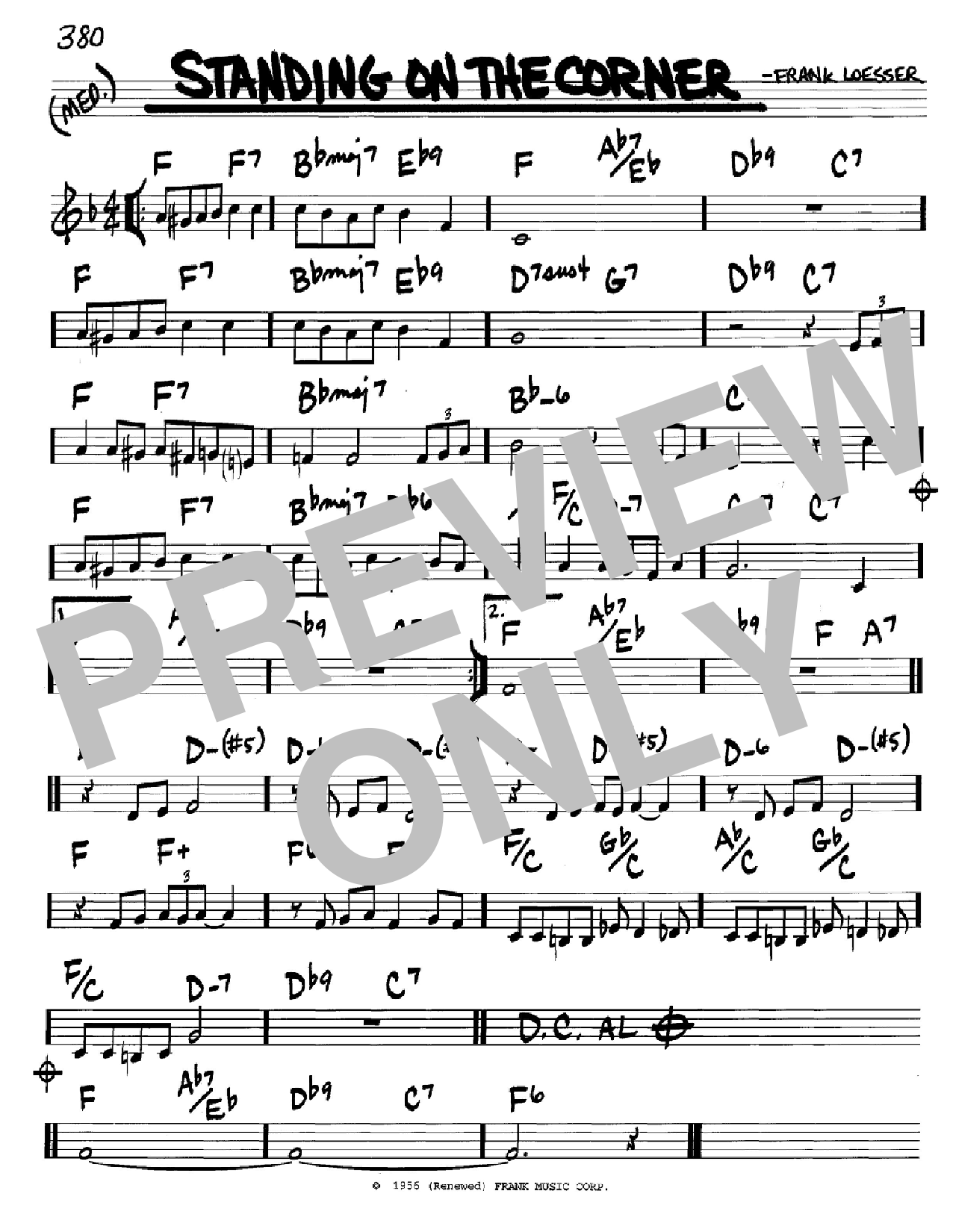 The Four Lads Standing On The Corner Sheet Music