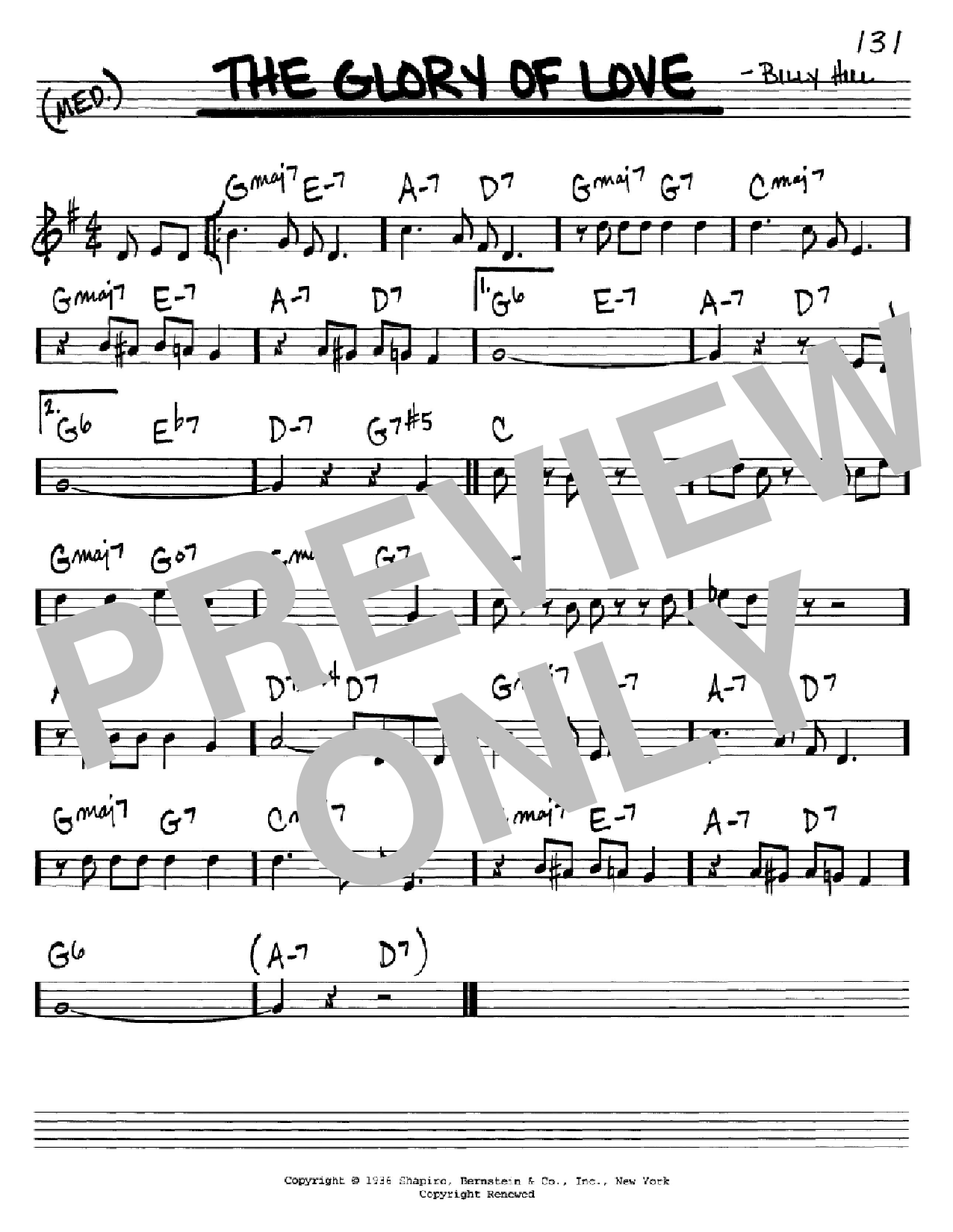 The Platters The Glory Of Love Sheet Music