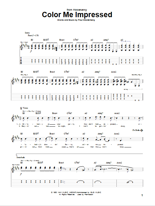 The Replacements Color Me Impressed Sheet Music