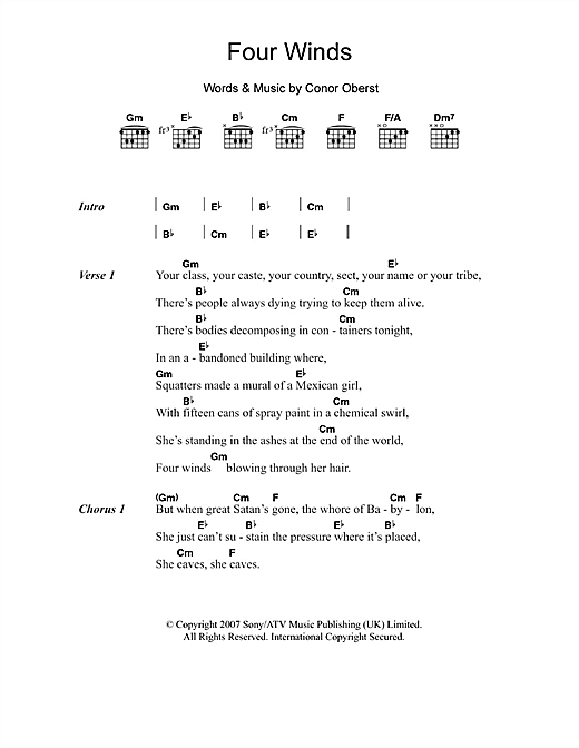 The Killers Four Winds Sheet Music