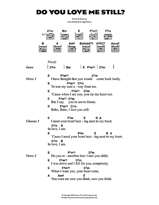The Kooks Do You Love Me Still? Sheet Music