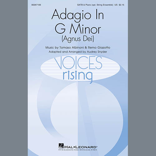 Easily Download Tomaso Albinoni & Remo Giazotto Printable PDF piano music notes, guitar tabs for SATB Choir. Transpose or transcribe this score in no time - Learn how to play song progression.