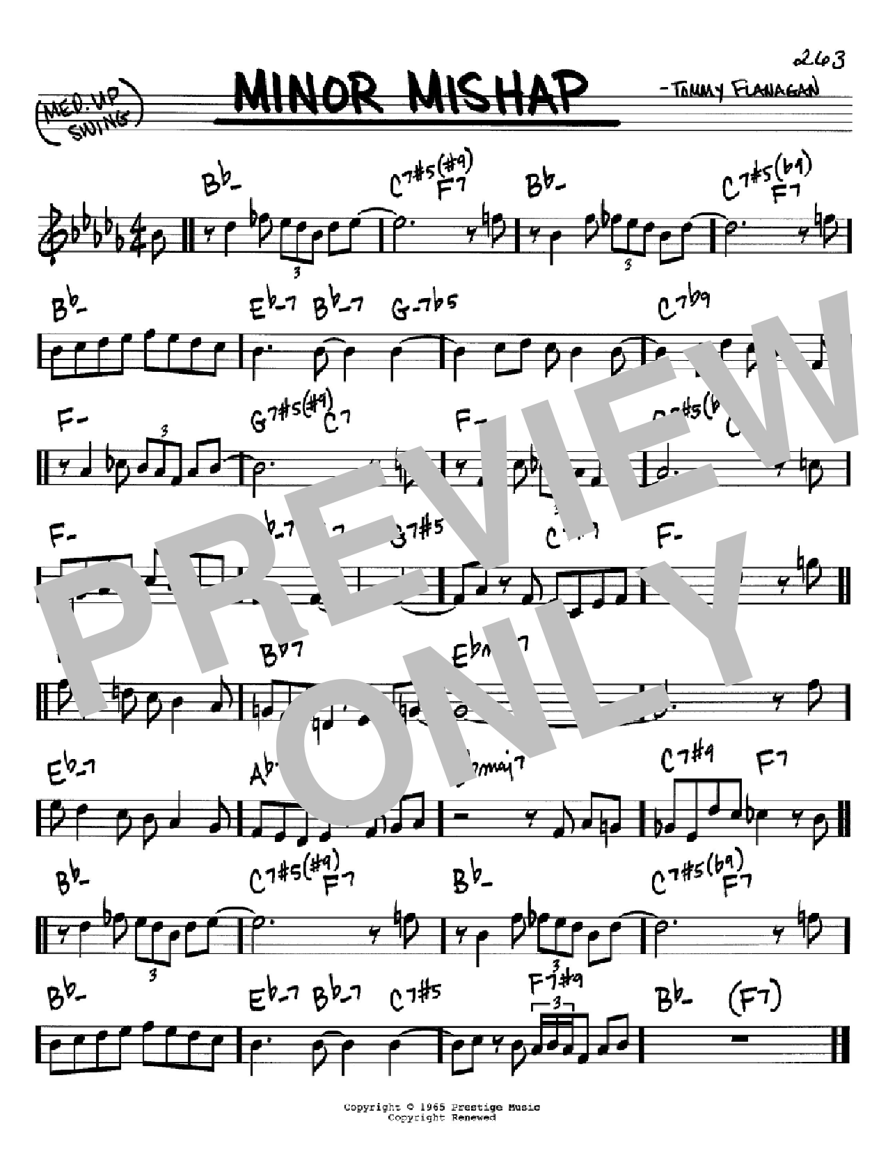 Tommy Flanagan Minor Mishap Sheet Music