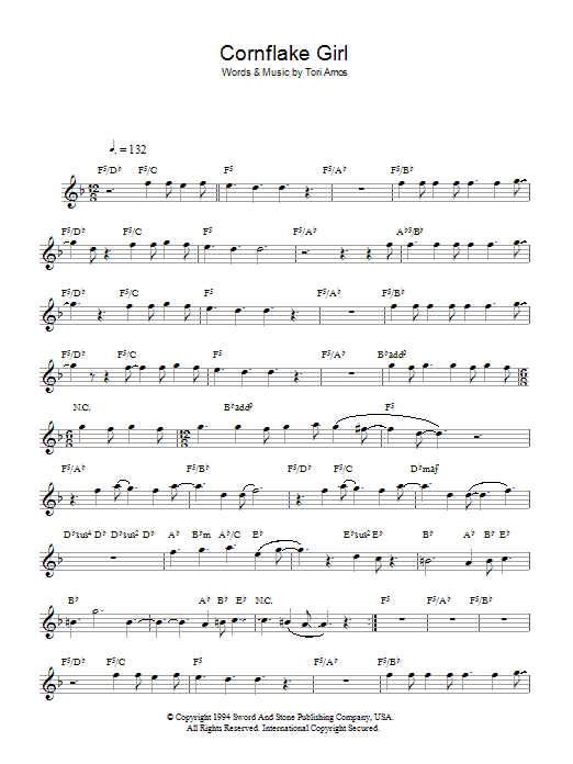 Tori Amos Cornflake Girl Sheet Music