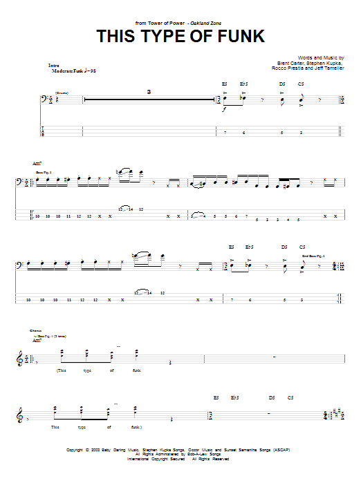 Tower Of Power This Type Of Funk Sheet Music