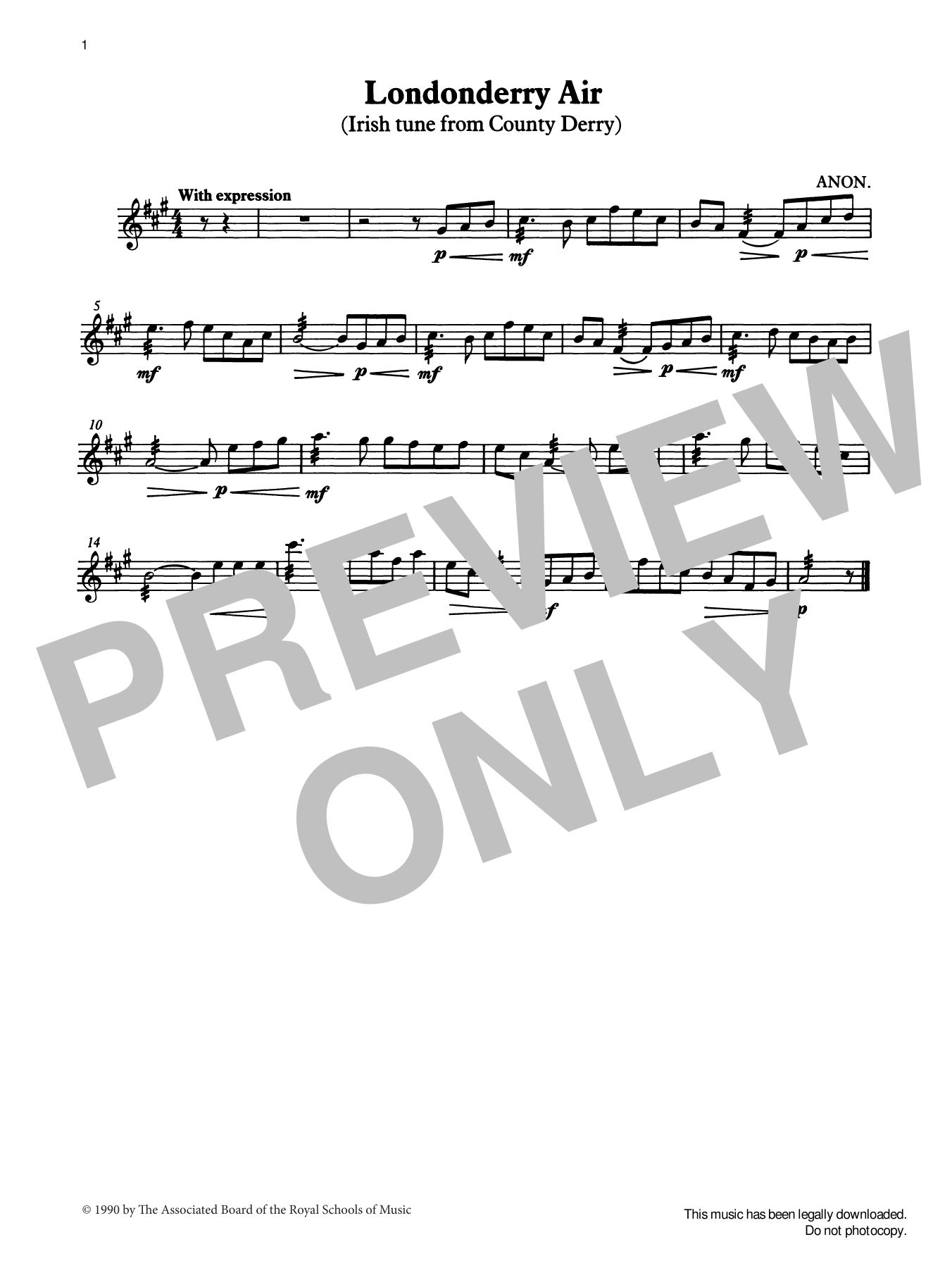 Trad. Irish Londonderry Air (score & part) from Graded Music for Tuned Percussion, Book II Sheet Music