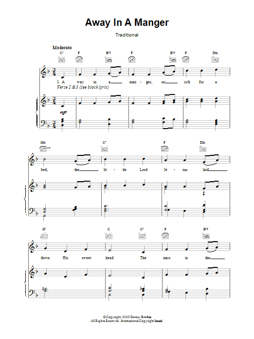 Traditional Away In A Manger Sheet Music