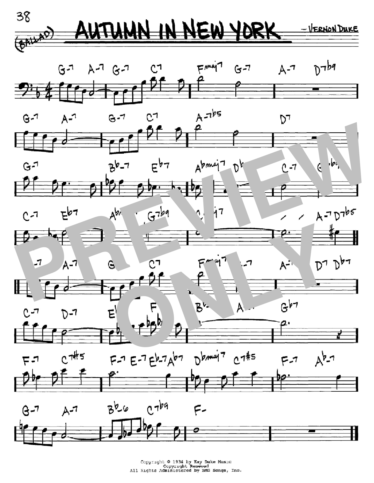 Vernon Duke Autumn In New York Sheet Music