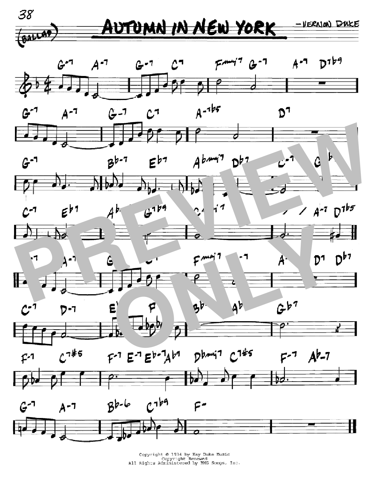 Vernon Duke Autumn In New York Sheet Music