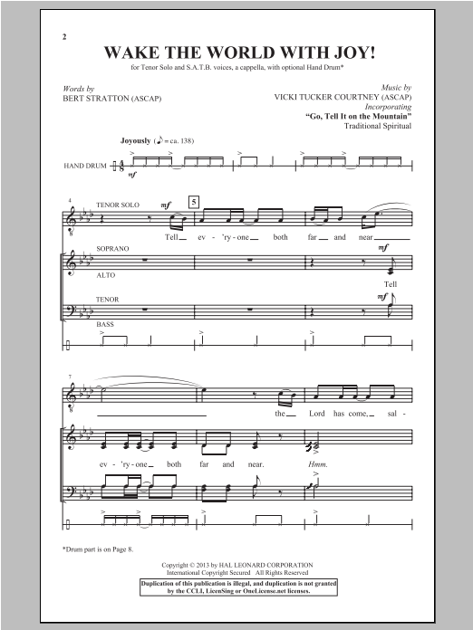 Vicki Tucker Courtney Wake The World With Joy! Sheet Music