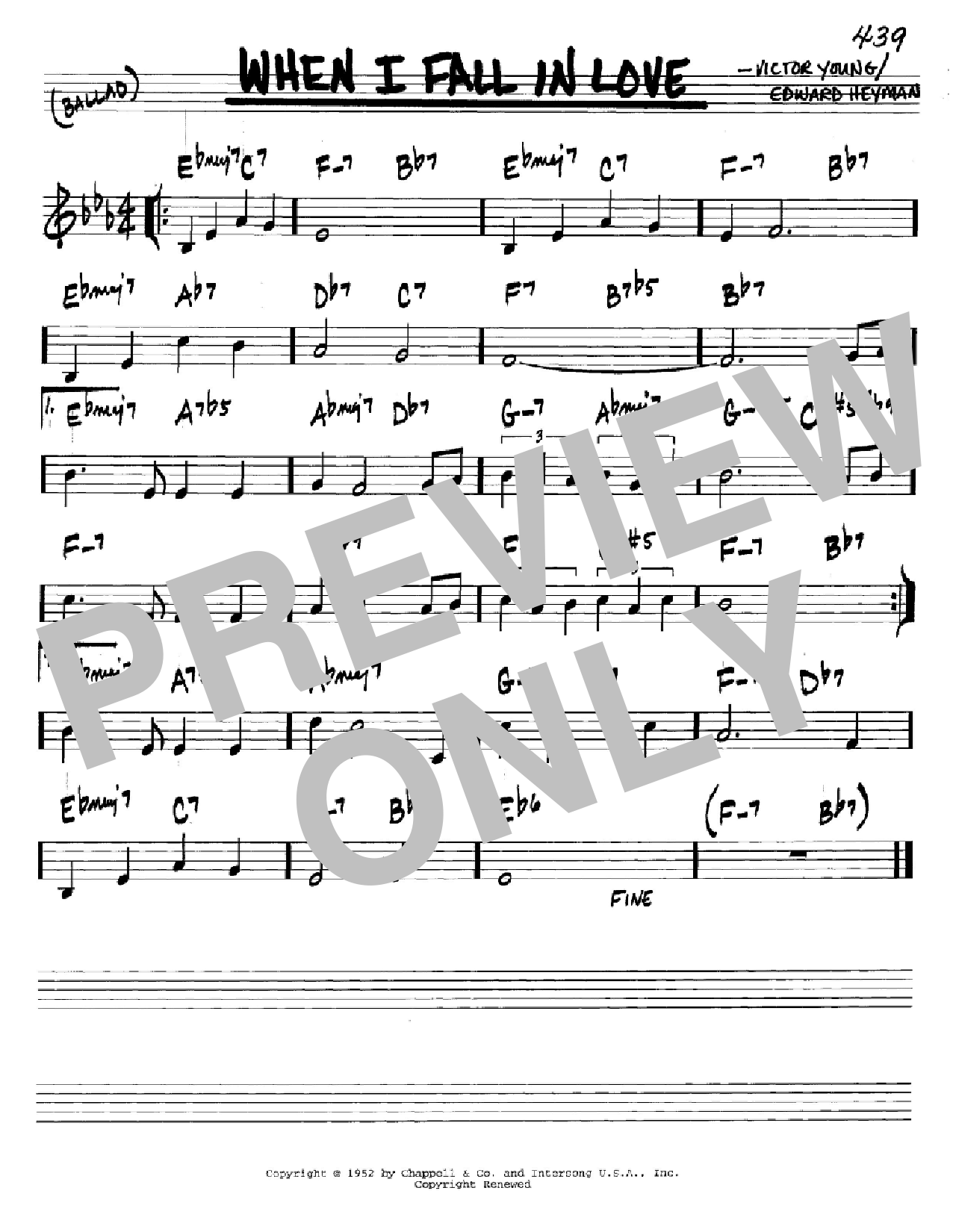 Victor Young When I Fall In Love Sheet Music