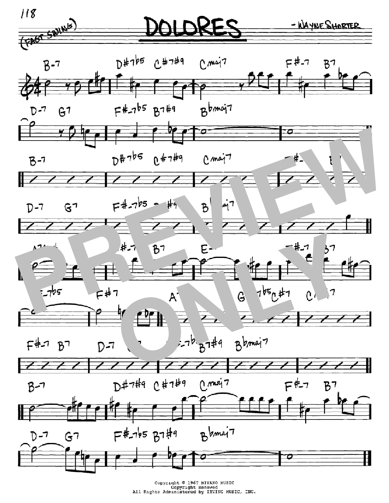 Wayne Shorter Dolores Sheet Music