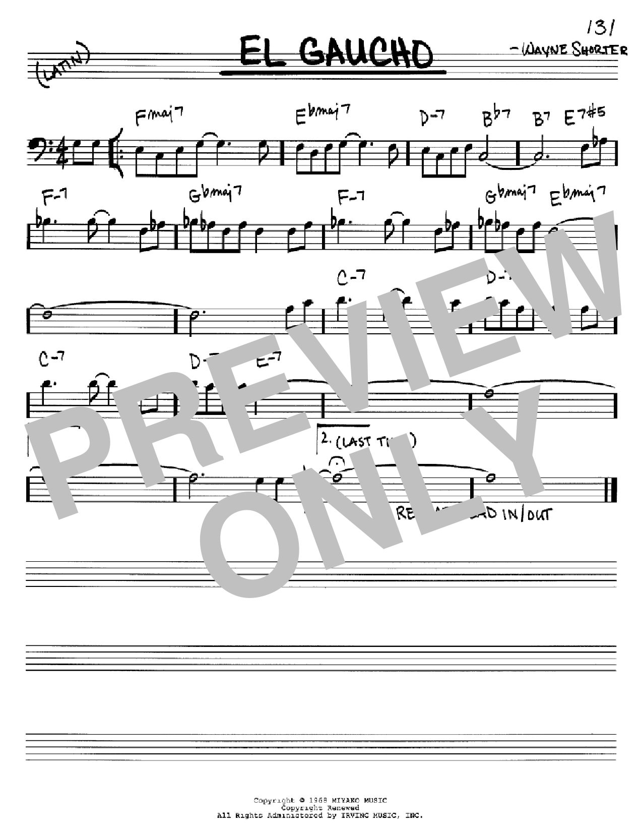 Wayne Shorter El Gaucho Sheet Music