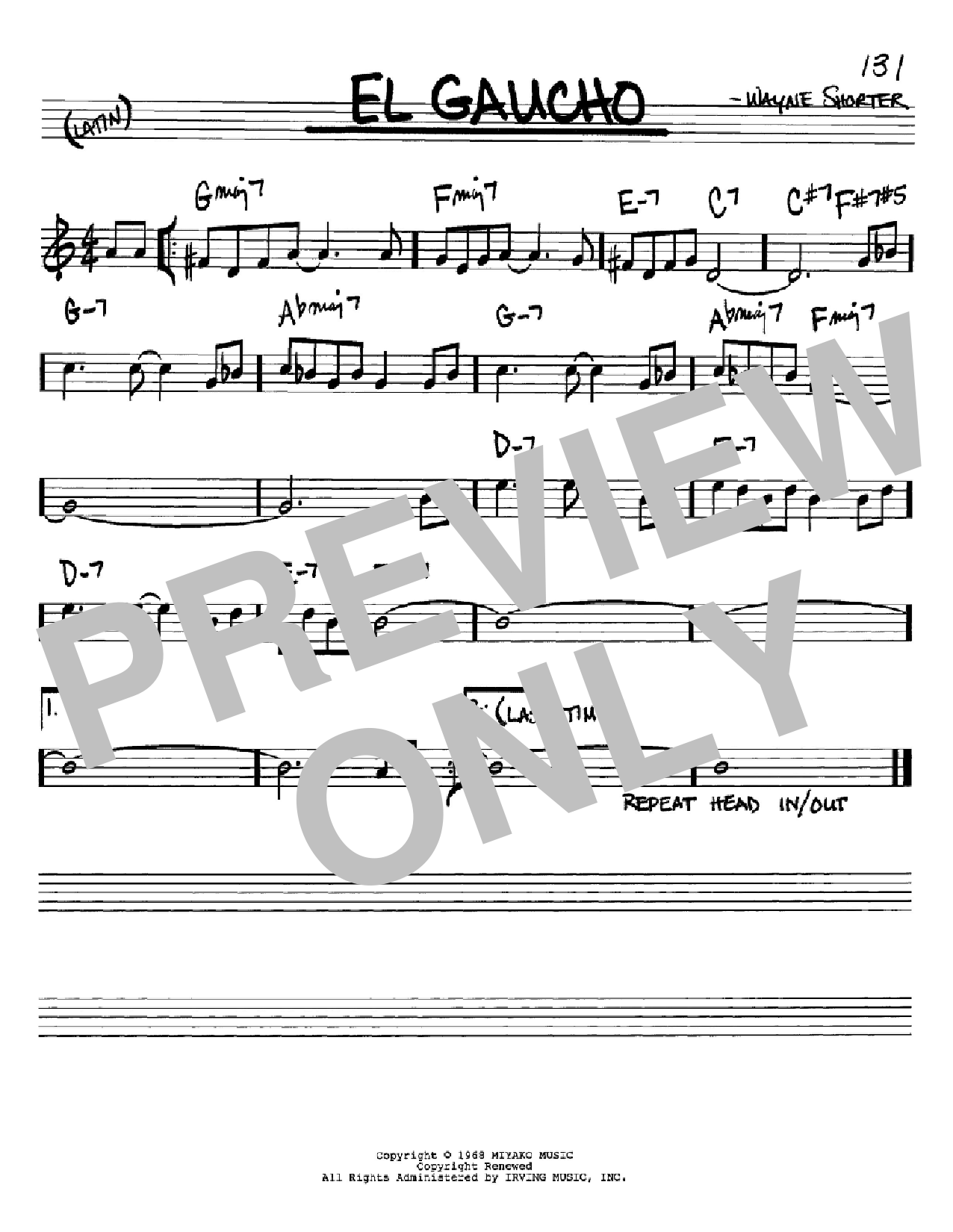 Wayne Shorter El Gaucho Sheet Music
