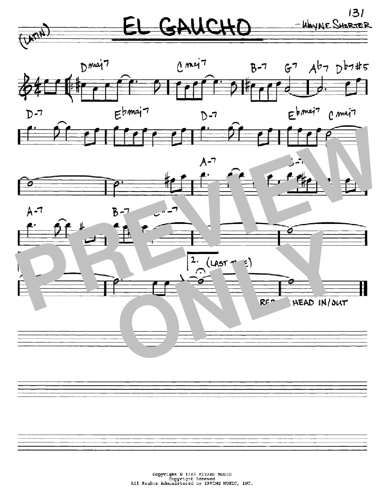 Wayne Shorter El Gaucho Sheet Music
