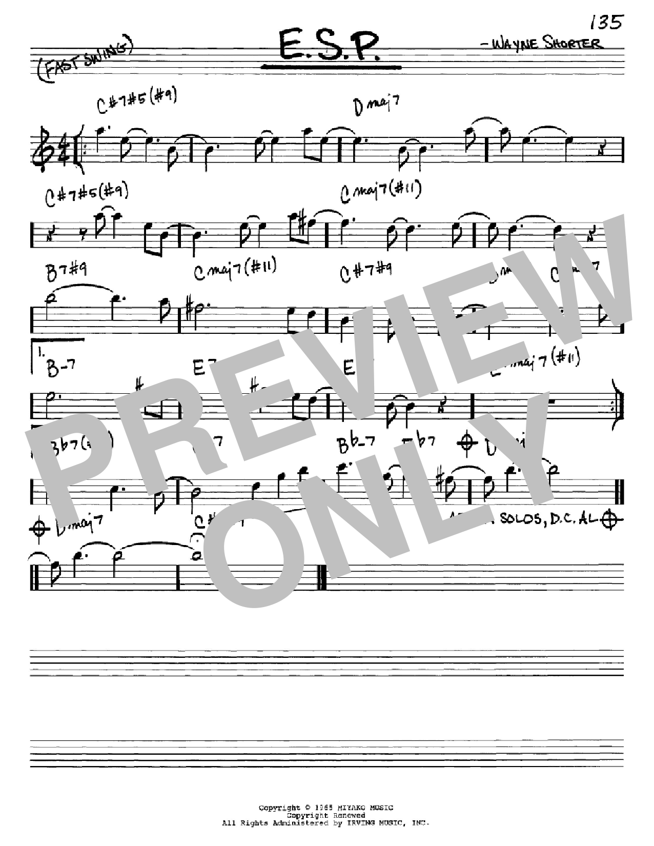Wayne Shorter E.S.P. Sheet Music
