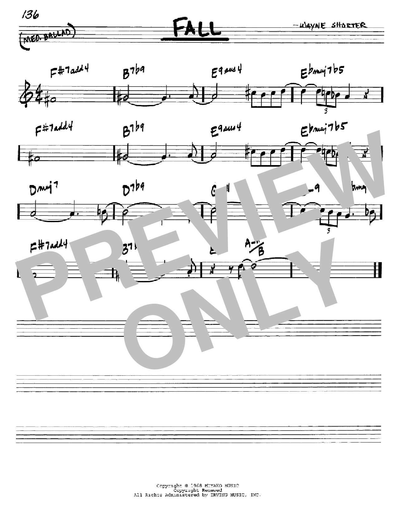 Wayne Shorter Fall Sheet Music