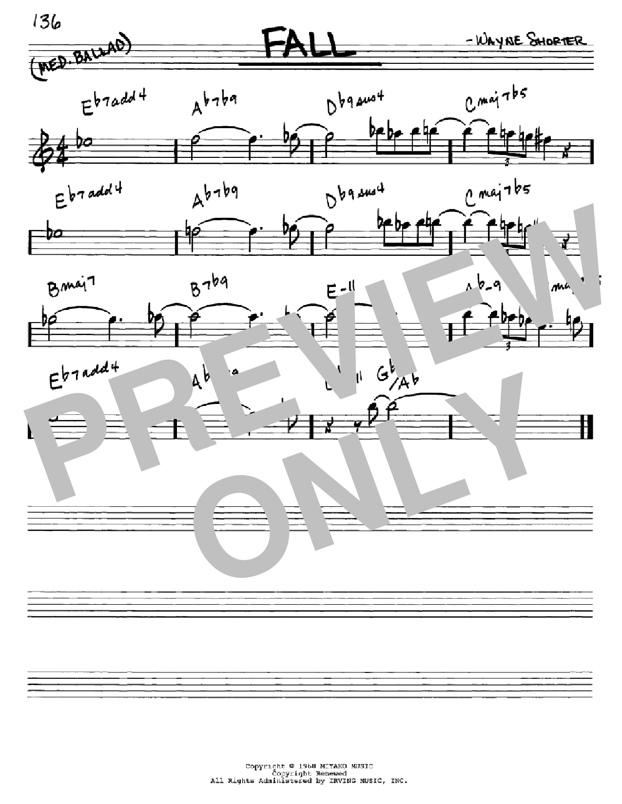 Wayne Shorter Fall Sheet Music