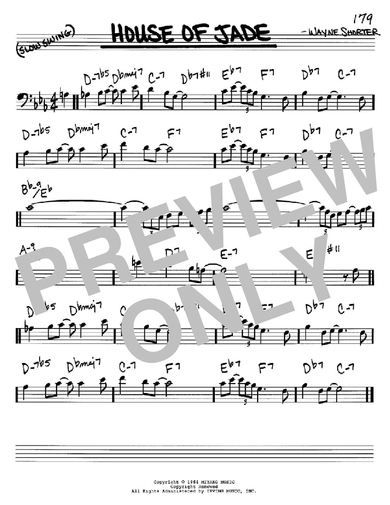 Wayne Shorter House Of Jade Sheet Music