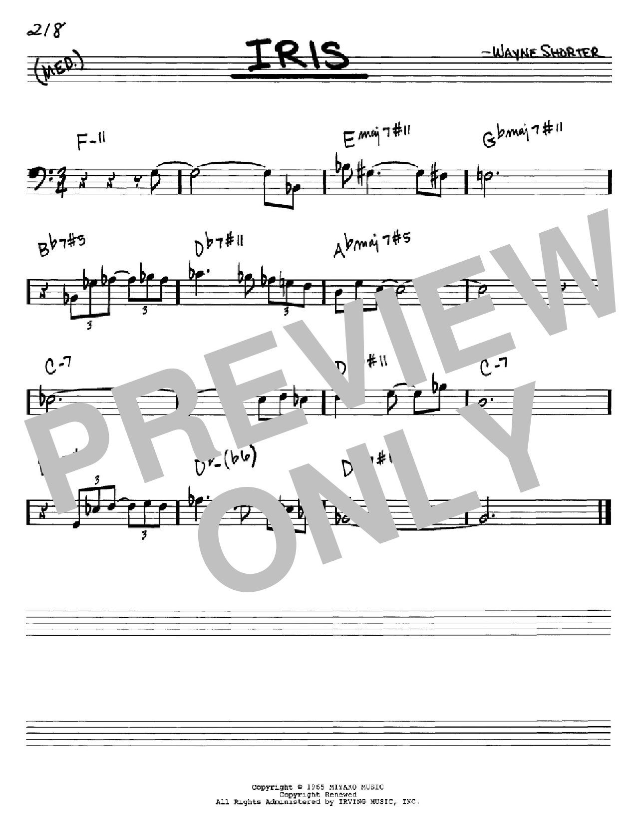 Wayne Shorter Iris Sheet Music