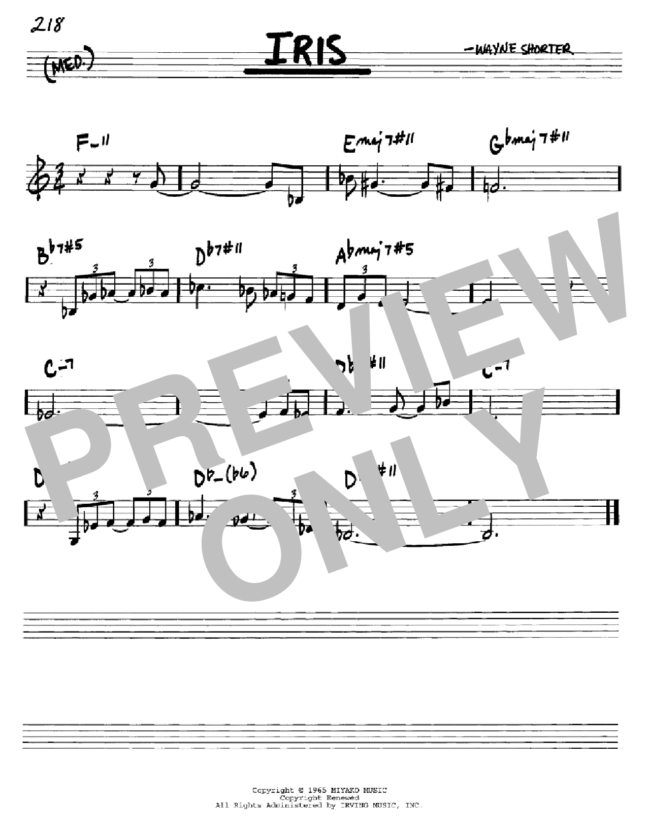 Wayne Shorter Iris Sheet Music