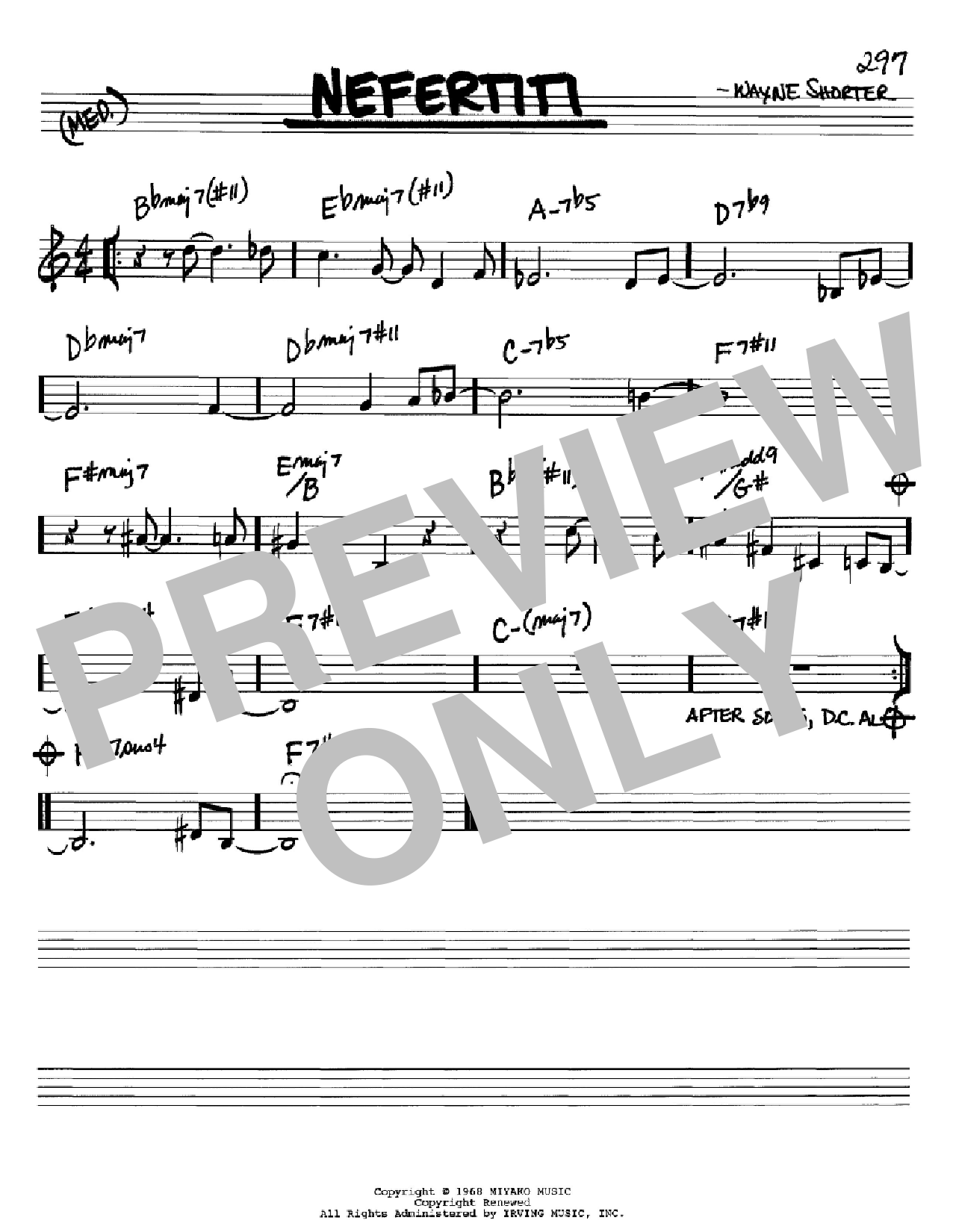 Wayne Shorter Nefertiti Sheet Music