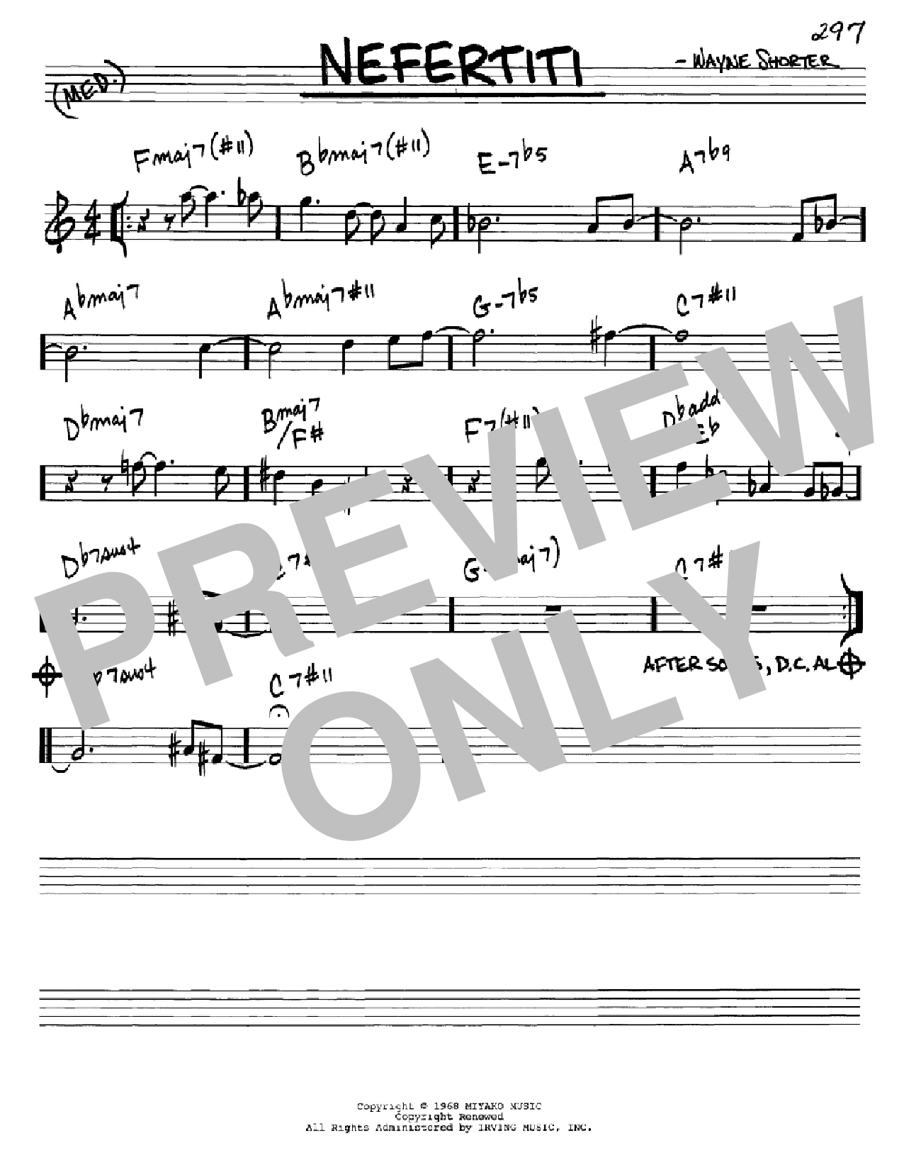 Wayne Shorter Nefertiti Sheet Music