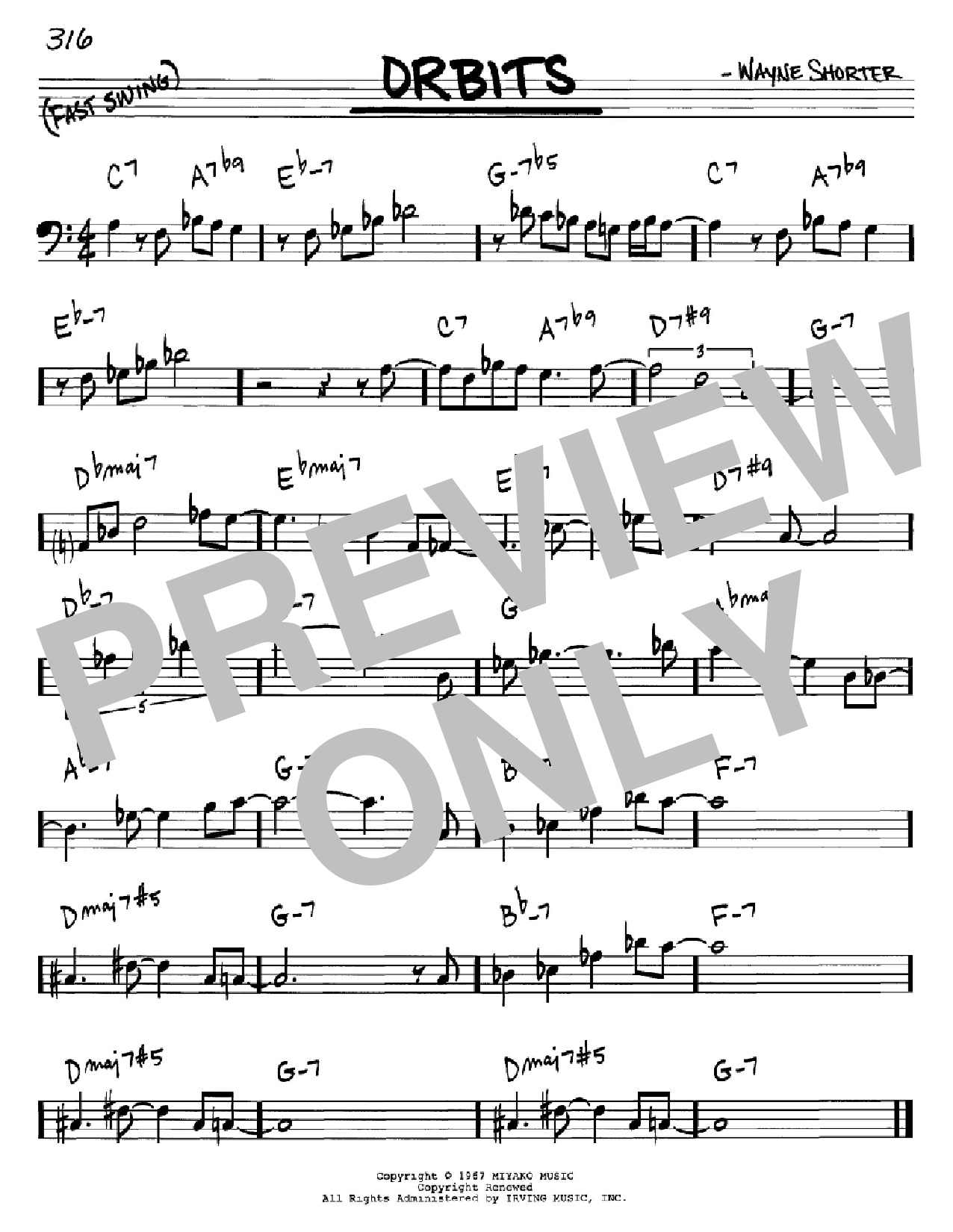 Wayne Shorter Orbits Sheet Music