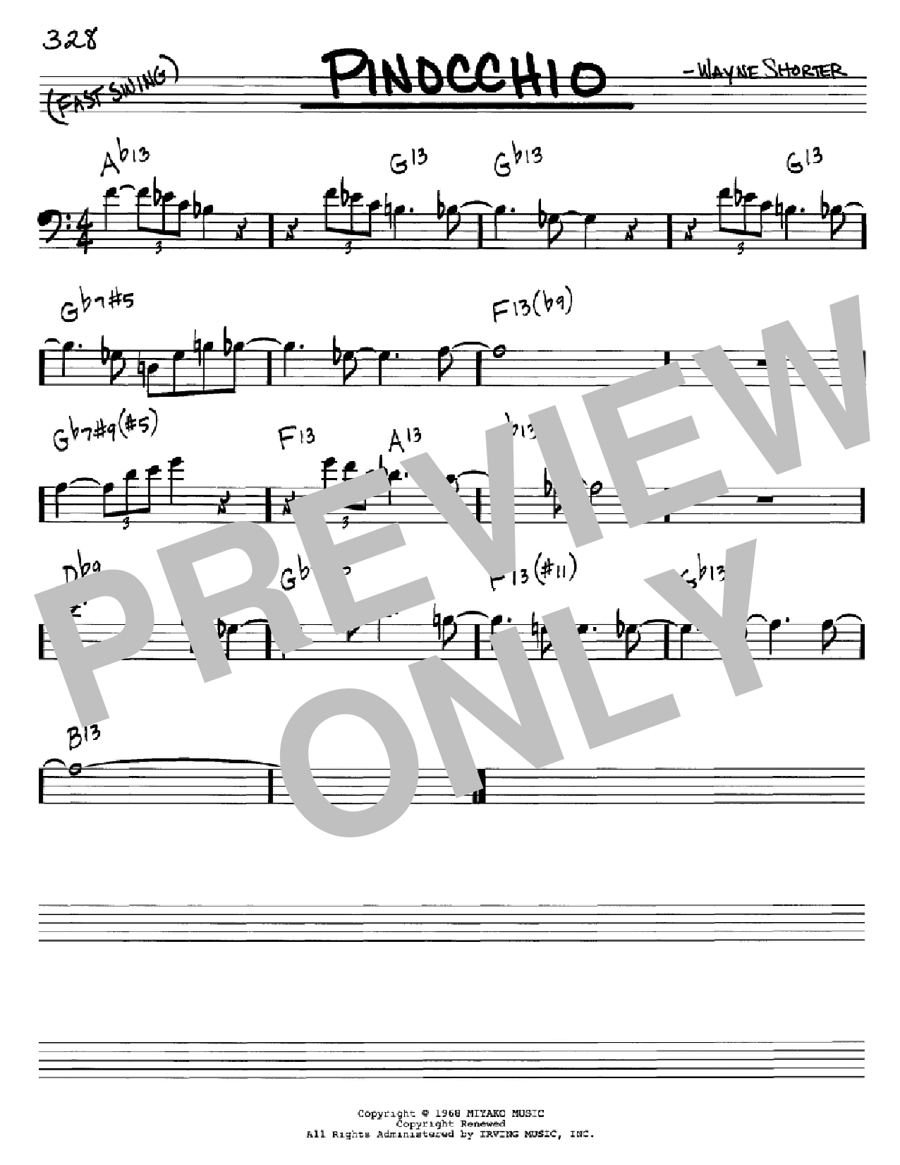 Wayne Shorter Pinocchio Sheet Music