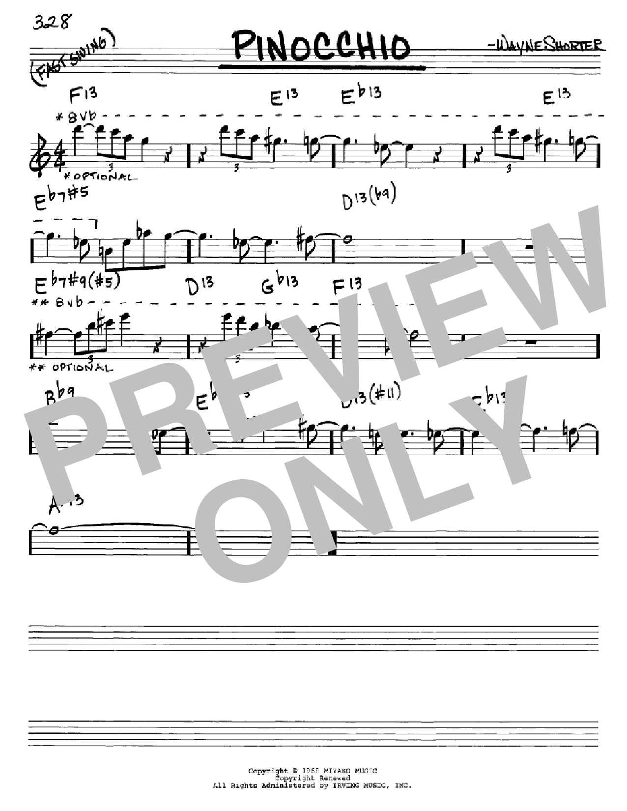 Wayne Shorter Pinocchio Sheet Music