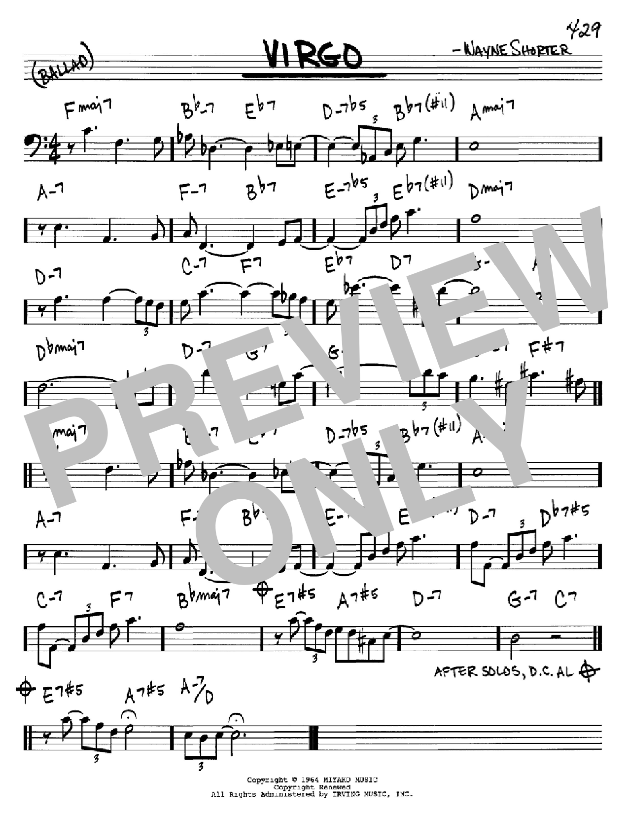 Wayne Shorter Virgo Sheet Music