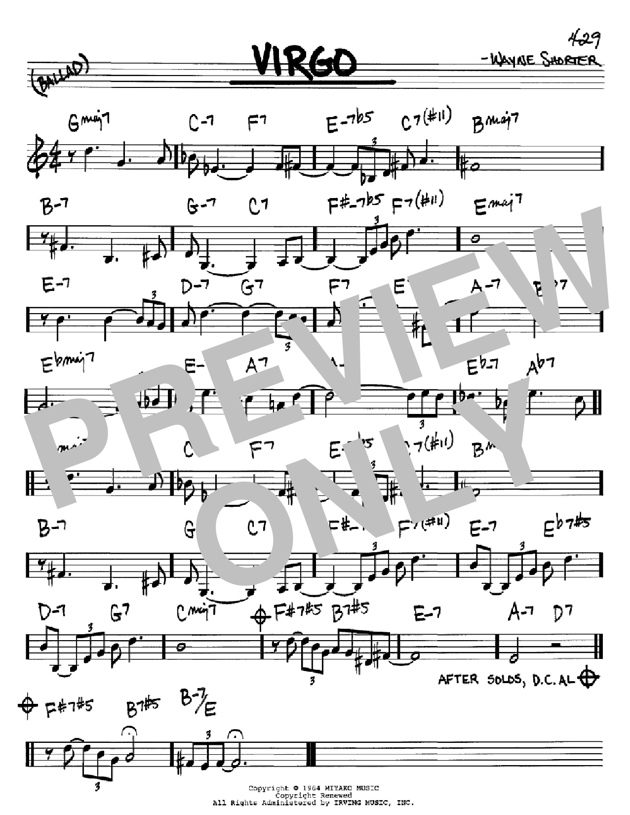 Wayne Shorter Virgo Sheet Music