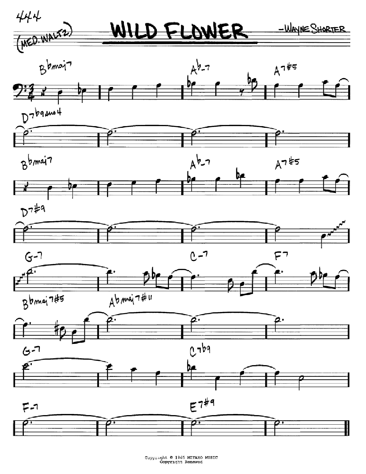 Wayne Shorter Wild Flower Sheet Music