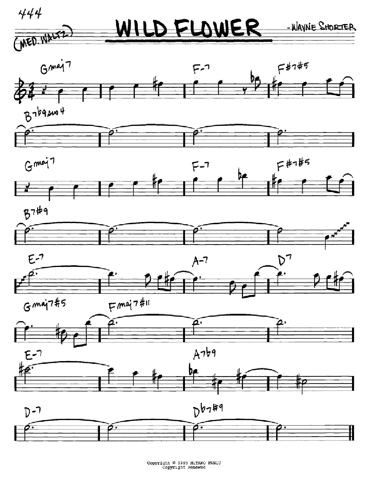 Wayne Shorter Wild Flower Sheet Music