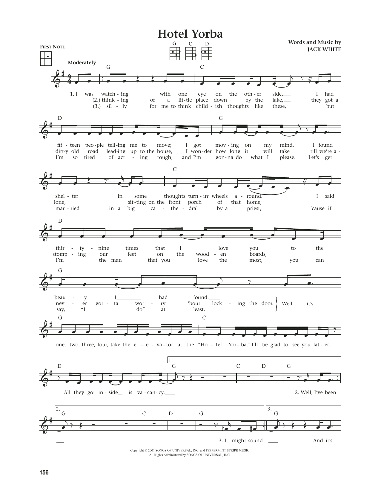 White Stripes Hotel Yorba (from The Daily Ukulele) (arr. Jim Beloff) Sheet Music