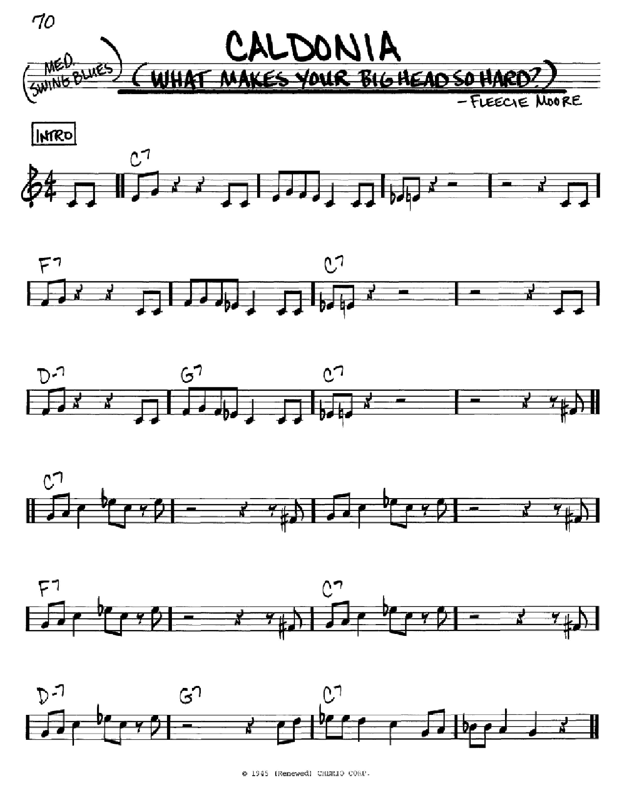 Woody Herman Caldonia (What Makes Your Big Head So Hard?) Sheet Music